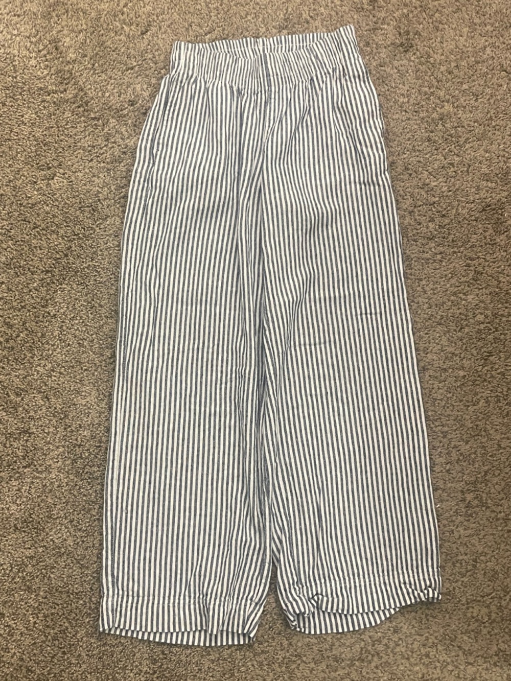 Old Navy Wide Leg Linen Blend Striped Pants, Regular XS